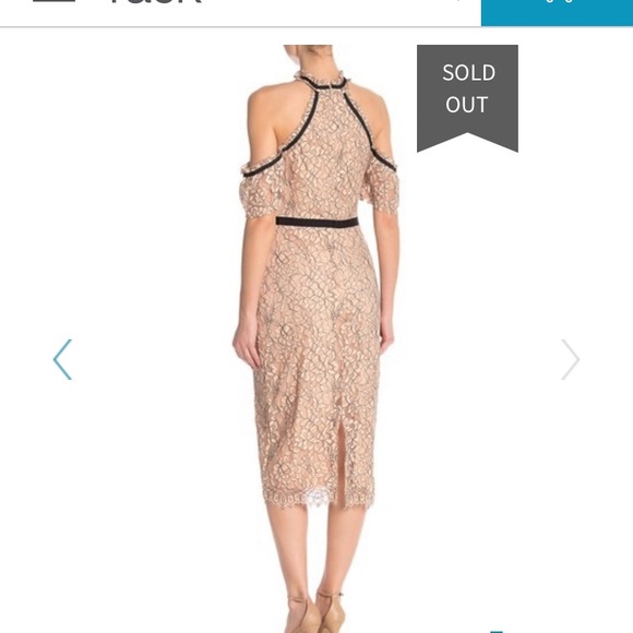 Midi cold shoulders lace dress - Picture 2 of 3